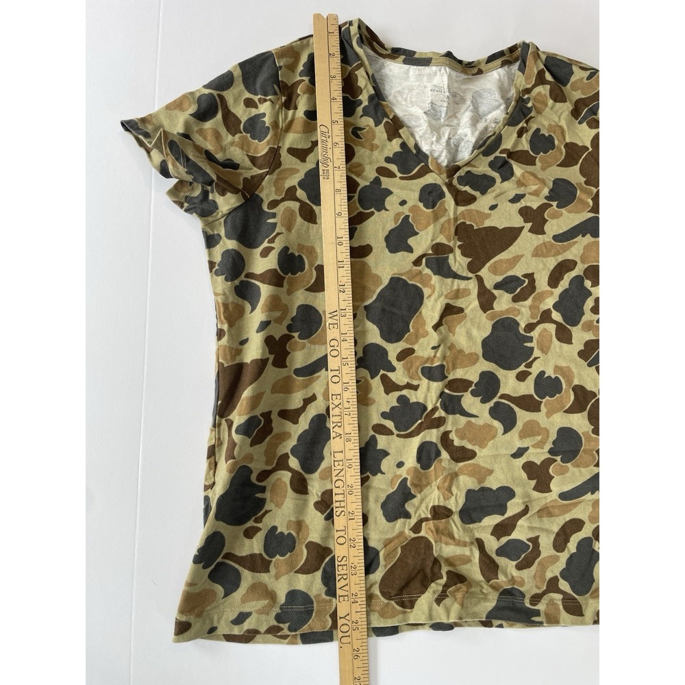 L.L. Bean Bean Signature Women's Medium Duck Camo V Neck T Shirt 100% Cotton - Picture 5 of 7